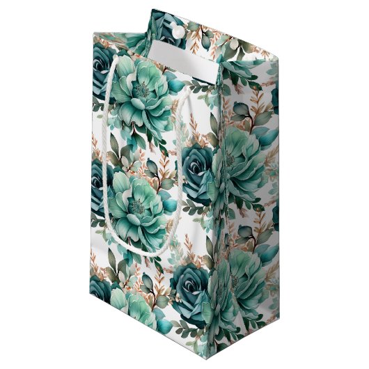 Wedding Floral Print Gift Bag スモールペーパーバッグ (正面アングル)