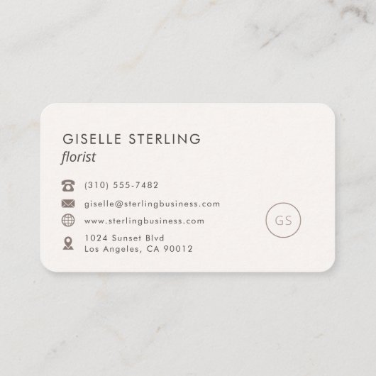 Wedding Florist Feminine Professional 名刺 (裏面)