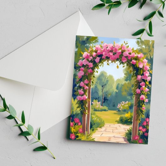 Wedding Flower Arch | Watercolor Marriage Card