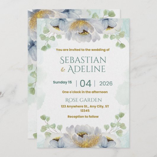 wedding flowers 招待状 (正面/裏面)