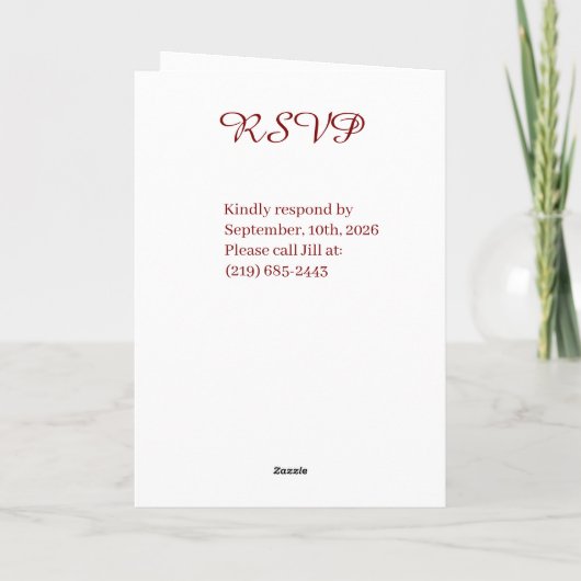 Wedding Folding Invitation Tropical Beach 招待状 (裏面)