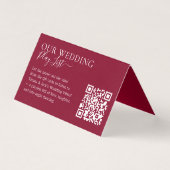 Wedding Formal Burgundy QR Code Playlist (正面)