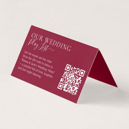 Wedding Formal Burgundy QR Code Playlist (正面)