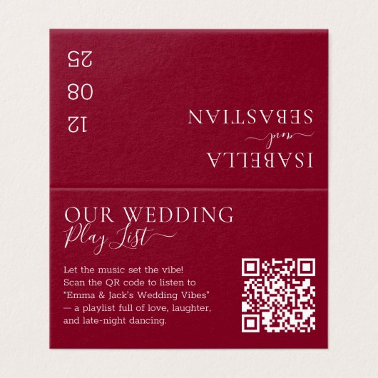 Wedding Formal Burgundy QR Code Playlist (外部フラット)