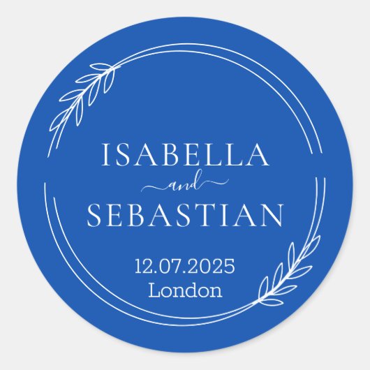 Wedding Formal Cobalt Blue  ラウンドシール (正面)