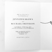 Wedding Formal White Clean Simple 三つ折りカード (内部最初)