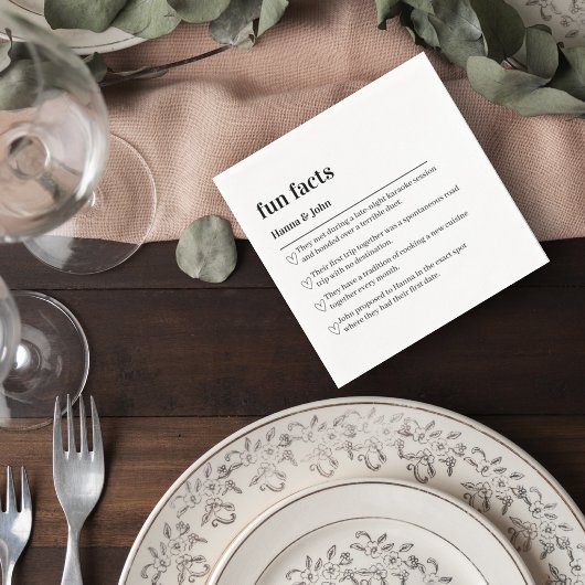 Wedding Fun Facts Cocktail Napkin スタンダードカクテルナプキン