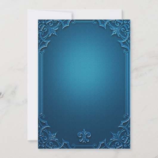 Wedding Geometric Teal Turquoise Rehearsal Dinner 招待状 (裏面)