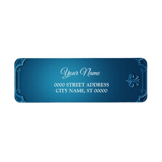 Wedding Geometric Teal Turquoise Return Address ラベル (正面)