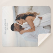 Wedding Gift Sherpa Blanket Custom Couple Gifts シェルパブランケット (正面(横))