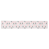 Wedding Gift Table Runner Pink Black Love Text ロングテーブルランナー (横)