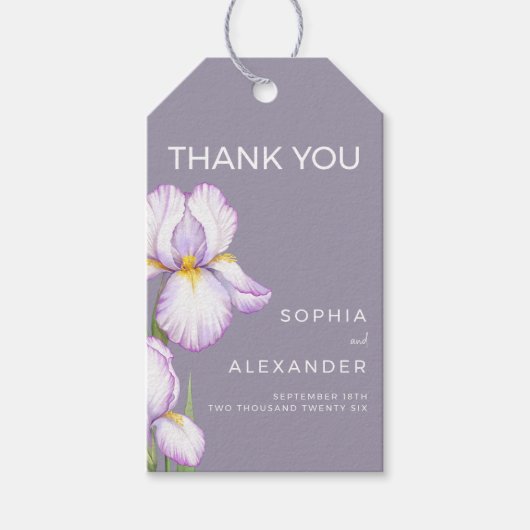 Wedding Gift Tags "Delicate irises" ギフトタグ (正面)