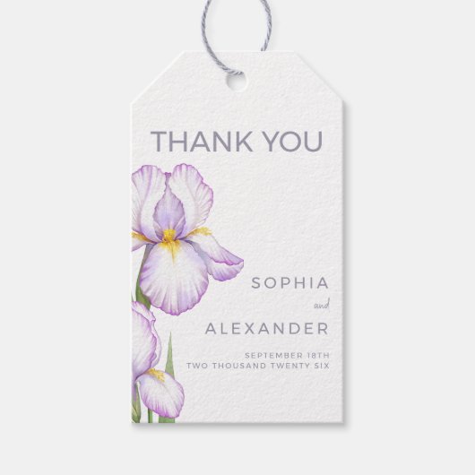 Wedding Gift Tags "Delicate irises" ギフトタグ (正面)
