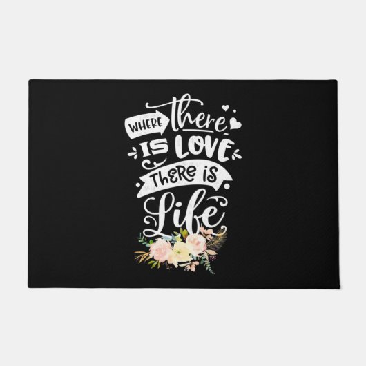Wedding Gift | There Is Love There Is Life ドアマット (正面)