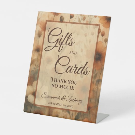 Wedding Gifts & Cards Thank You Sienna Boho Floral 台座サイン (正面)