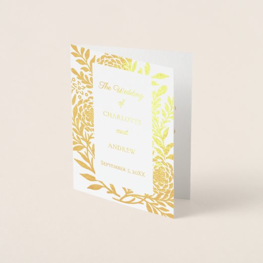 Wedding gold botanical website details luxury 箔カード (正面)
