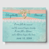 Wedding Gold Heart and Ribbon ゲストブック (正面)