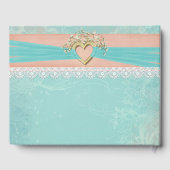 Wedding Gold Heart and Ribbon ゲストブック (裏面)