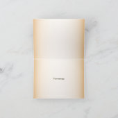 Wedding Golden Frame White Floral Peach Rustic サンキューカード (内部)