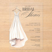 Wedding Gown Bridal Shower Invitation アクリル招待状 (正面)