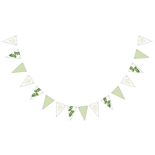 Wedding Green Chic Date Bunting Flags バンティングフラッグ (全)