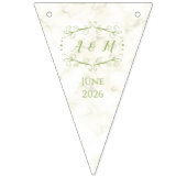 Wedding Green Chic Date Bunting Flags バンティングフラッグ (第1の旗)