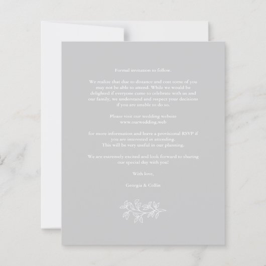 Wedding Grey 3 Photos Collage Budget Branches (裏面)