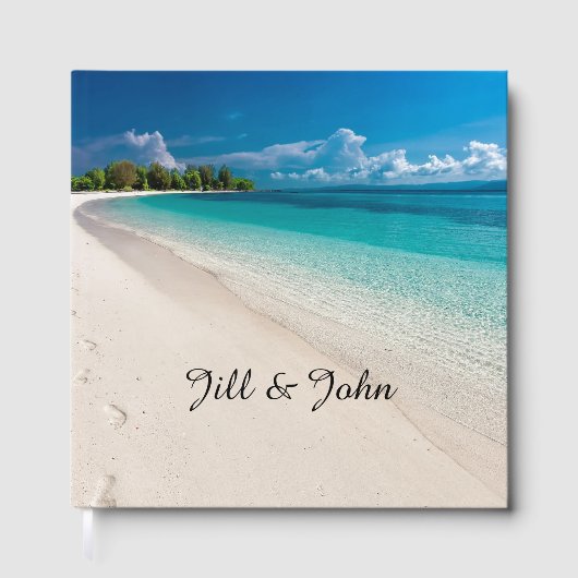 Wedding Guest Book Beach Custom Keepsake ゲストブック (正面)