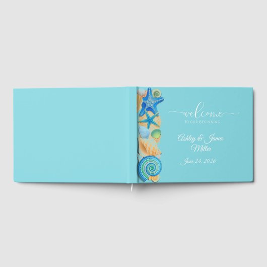 Wedding Guest Book-Beach Shells ゲストブック (全面)