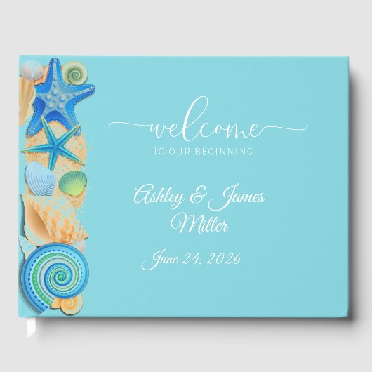 Wedding Guest Book-Beach Shells ゲストブック (正面)