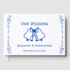 Wedding Guest Book Blue Sapphire Bells Scrollwork ゲストブック