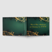 Wedding Guest Book Dark Green and Gold Design ゲストブック (全面)