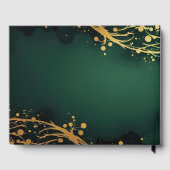 Wedding Guest Book Dark Green and Gold Design ゲストブック (裏面)