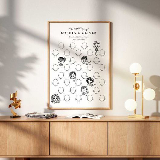 Wedding Guest Book Draw Your Face Poster ポスター
