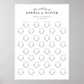 Wedding Guest Book Draw Your Face Poster ポスター (正面)