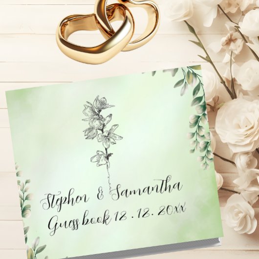Wedding Guest Book, Personalized Linen Wedding  ゲストブック