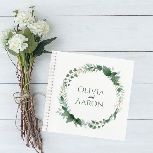Wedding Guest Book with Botanical Wreath Cover ノートブック