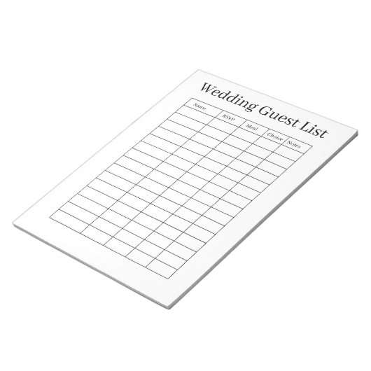 Wedding Guest List Notepad ノートパッド (アングル)