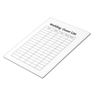 Wedding Guest List Notepad  ノートパッド