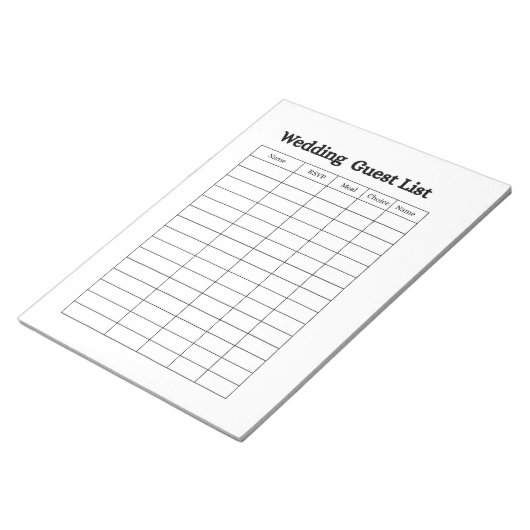 Wedding Guest List Notepad  ノートパッド (アングル)
