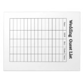 Wedding Guest List Notepad  ノートパッド (正面)