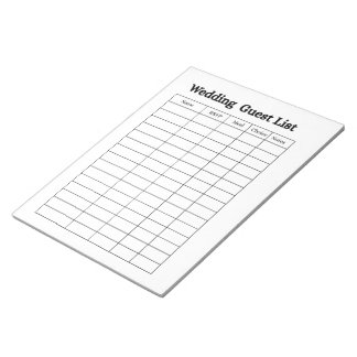 Wedding Guest List Notepad  ノートパッド