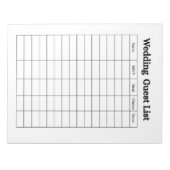 Wedding Guest List Notepad  ノートパッド (正面)