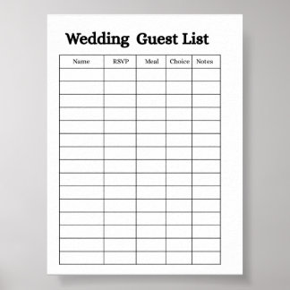 Wedding Guest List Organizer Poster ポスター