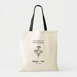 Wedding Guest Welcome Bag with Wildflowers Design トートバッグ