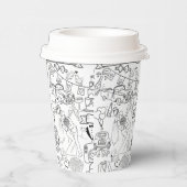 Wedding Hand Drawn Design Coffee Cups 紙コップ (右)