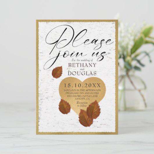 Wedding-Heart Carving Invitation 招待状 (スタンド正面)