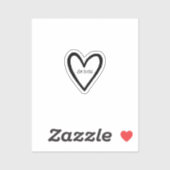 Wedding Heart Outlined Bride Groom シール (シート)