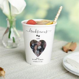 Wedding Heart Photo Couple Pet Dog Drinks on Us 紙コップ