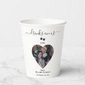 Wedding Heart Photo Couple Pet Dog Drinks on Us 紙コップ (裏面)